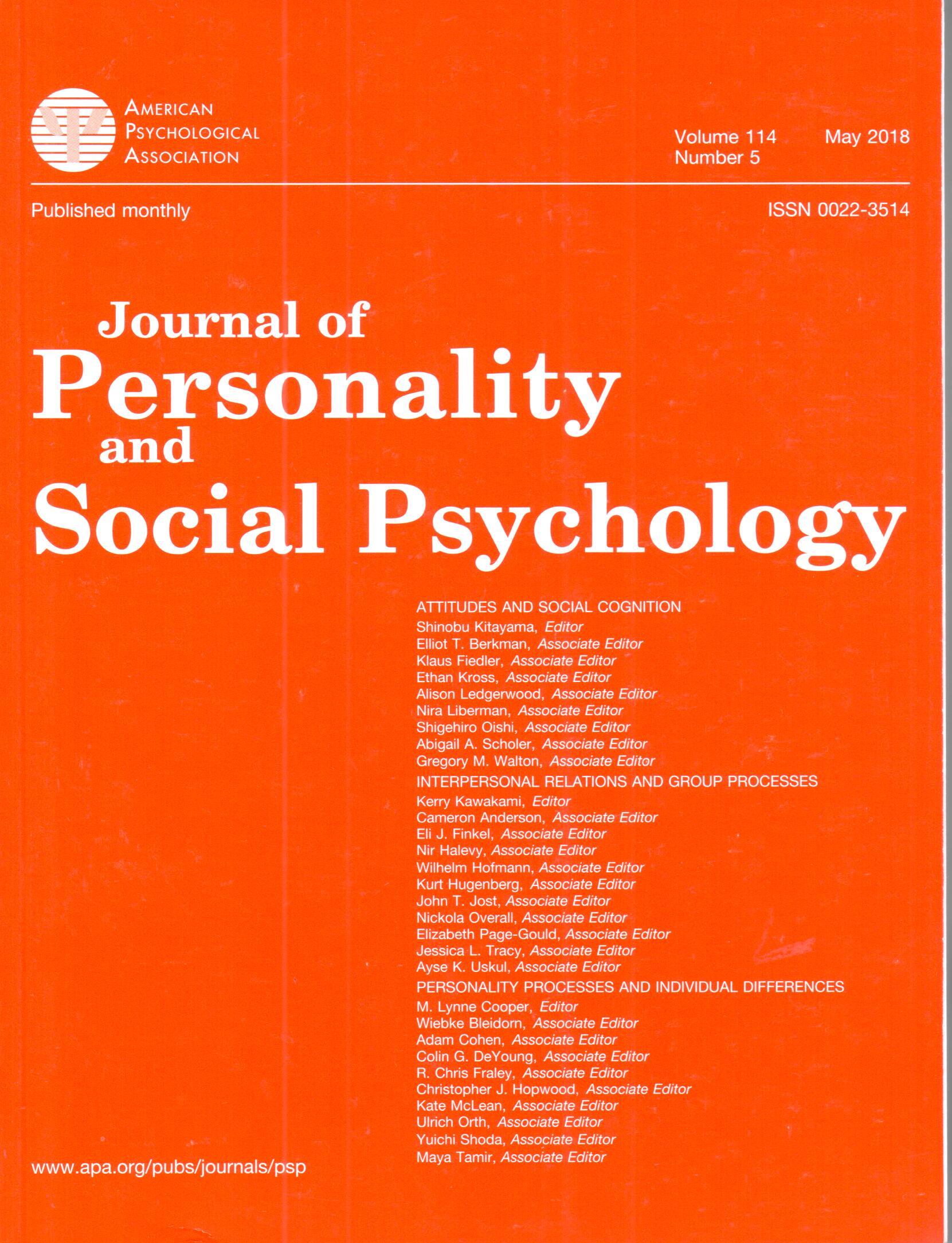 journal of personality and social psychology 2019