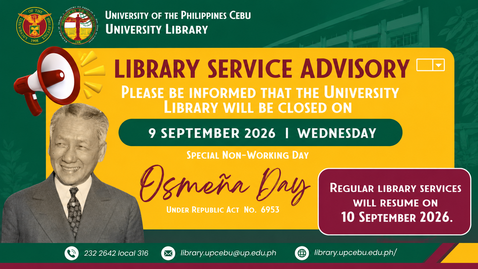 📢 Library Advisory 📢