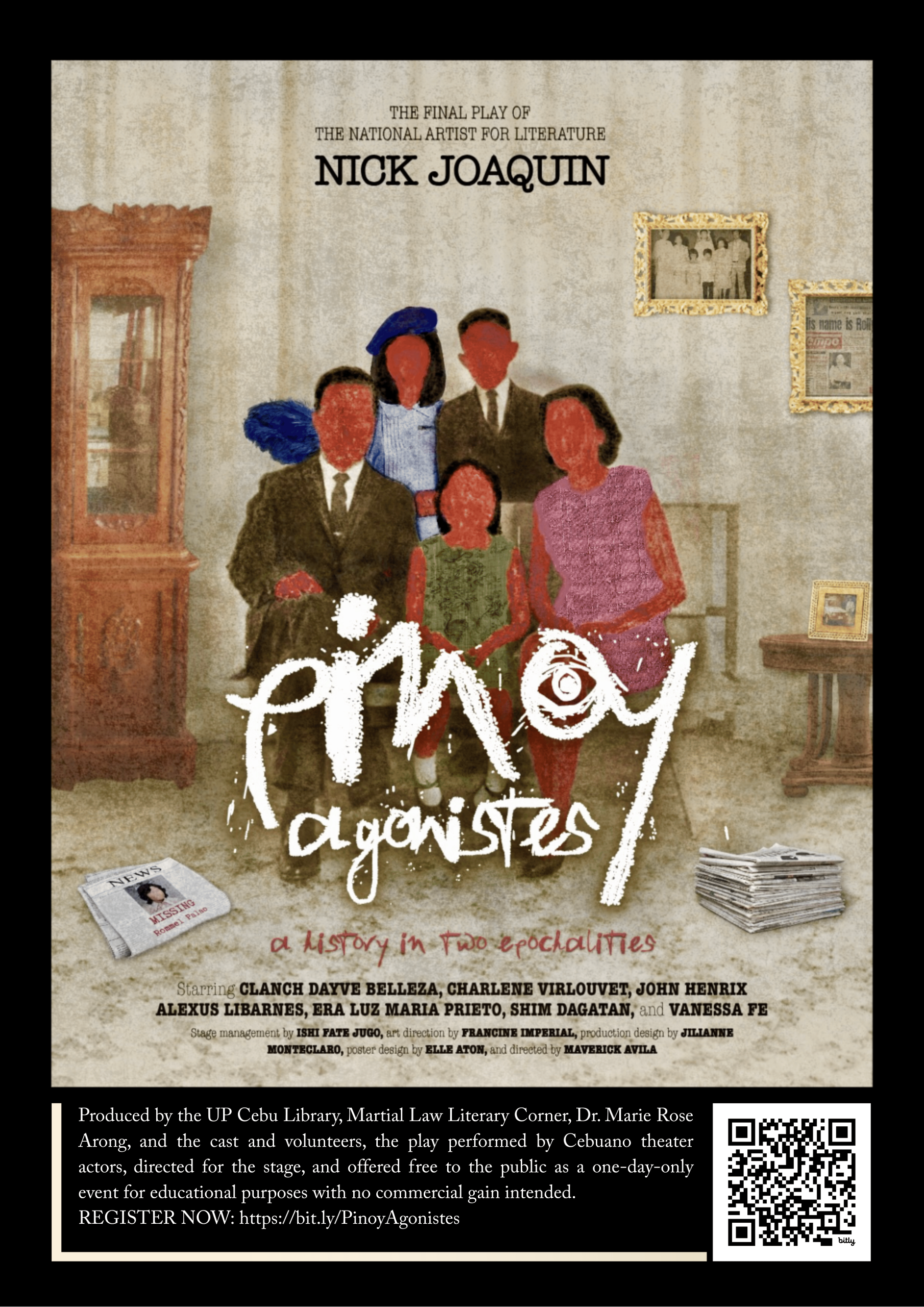 🎭 PLAY ALERT: Nick Joaquin’s final play titled Pinoy Agonistes: A History in Two Epochalities